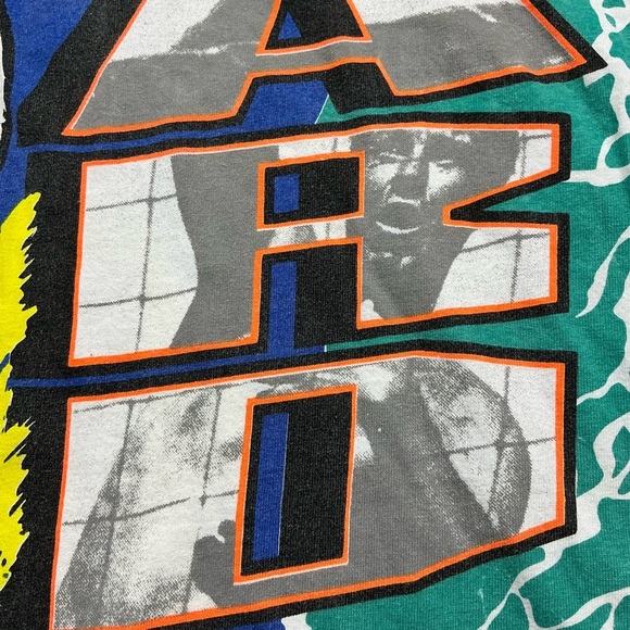 Vintage 90s Volleyball AOP single stitch T-shirt men’s large - Picture 5 of 6